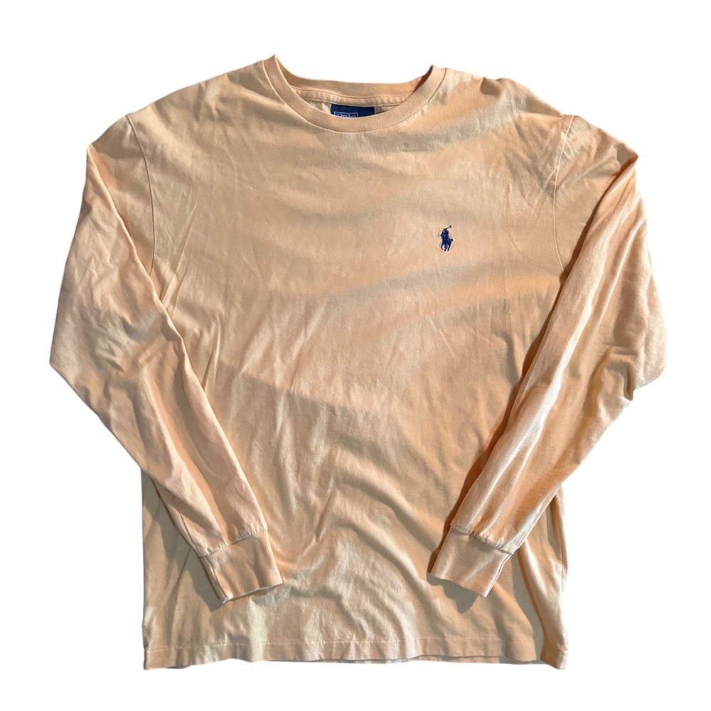 Polo Ralph Lauren Long Sleeve T-Shirt Mens Small Yellow Embroidered Pony Cotton